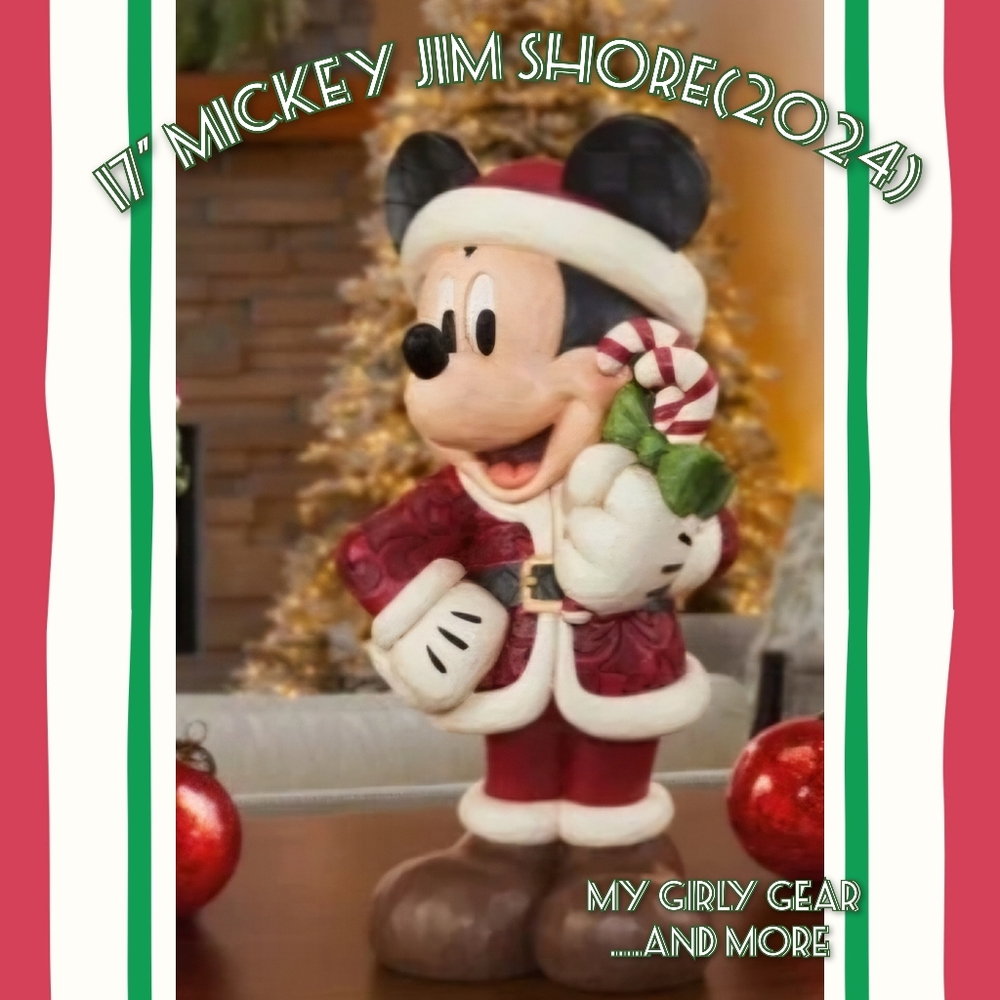 17 inch 2024 Mickey Mouse Jim Shore Statue. Santa Mickey christmas decor